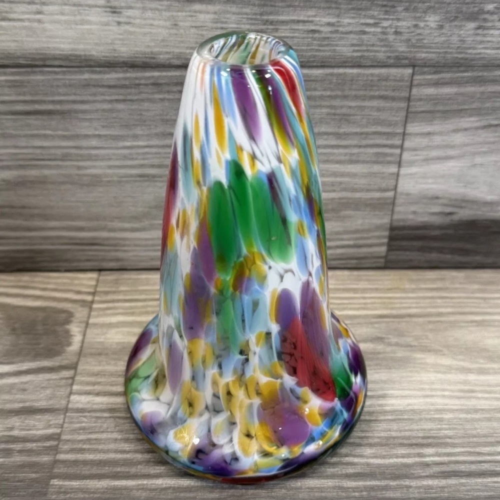 Rare Pairpoint Confetti Blown Glass Vase 6"